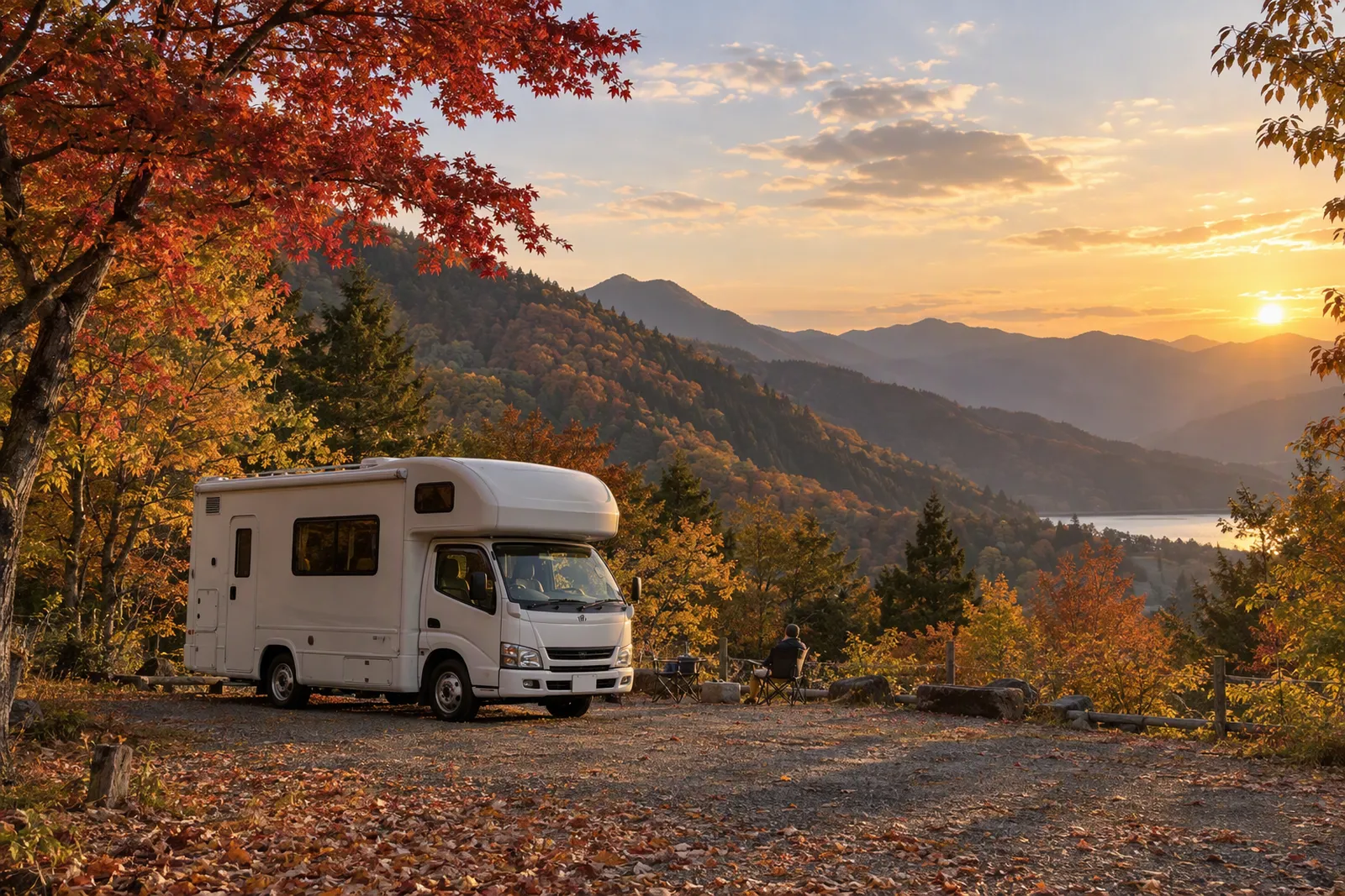 秋のキャンピングカー旅行 紅葉・連休・温泉を楽しむ計画と山道の運転