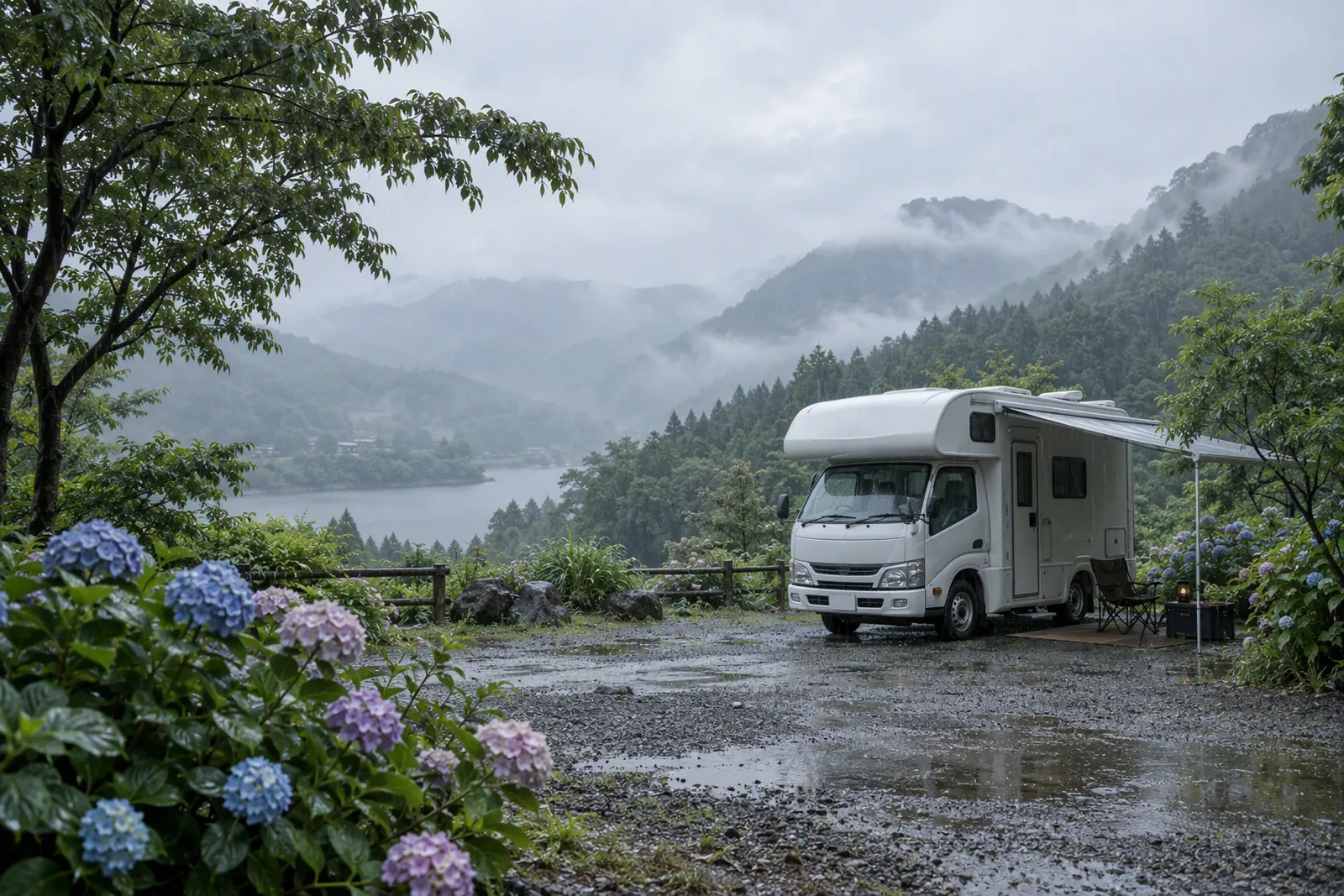 梅雨と台風の季節のキャンピングカー旅行 雨の日の過ごし方と中止の判断